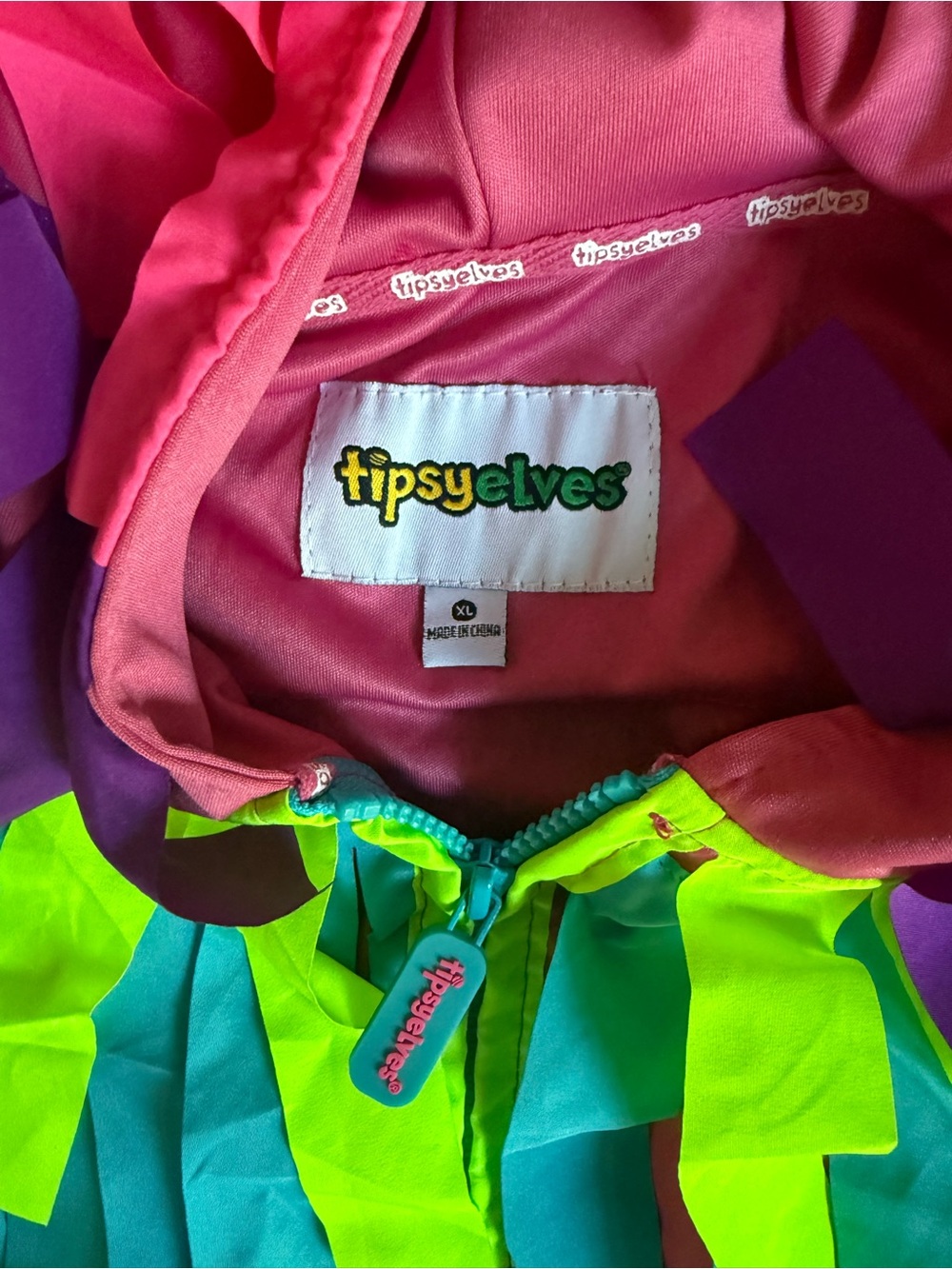 NWOT Neon Fridge Piñata Jumpsuit by Tipsy Elves sz: XL - Picture 5 of 6